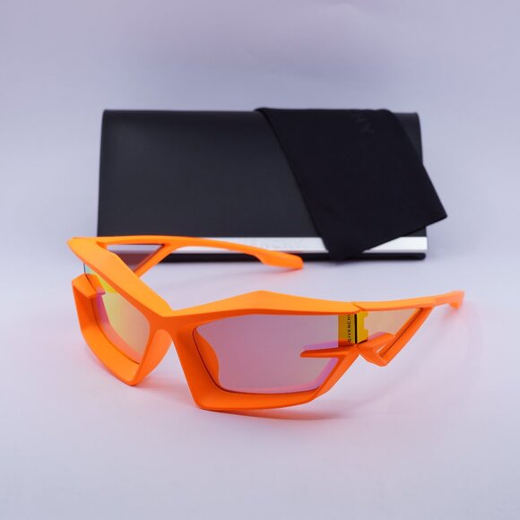 Givenchy GV40049U 43C Geometric Sunglasses - Orange/Orange Mirror - Picture 1 of 10